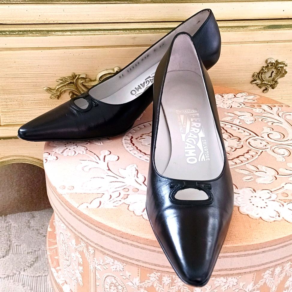 Black Leather  Salvatore Ferragamo Black Leather